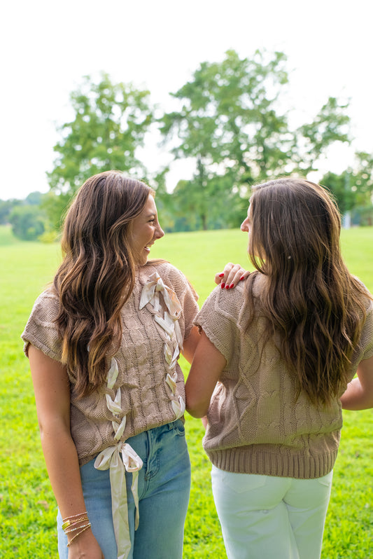 Braided Ribbon Fall Sweater