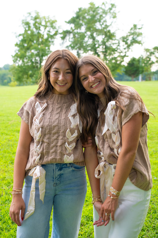 Braided Ribbon Fall Sweater