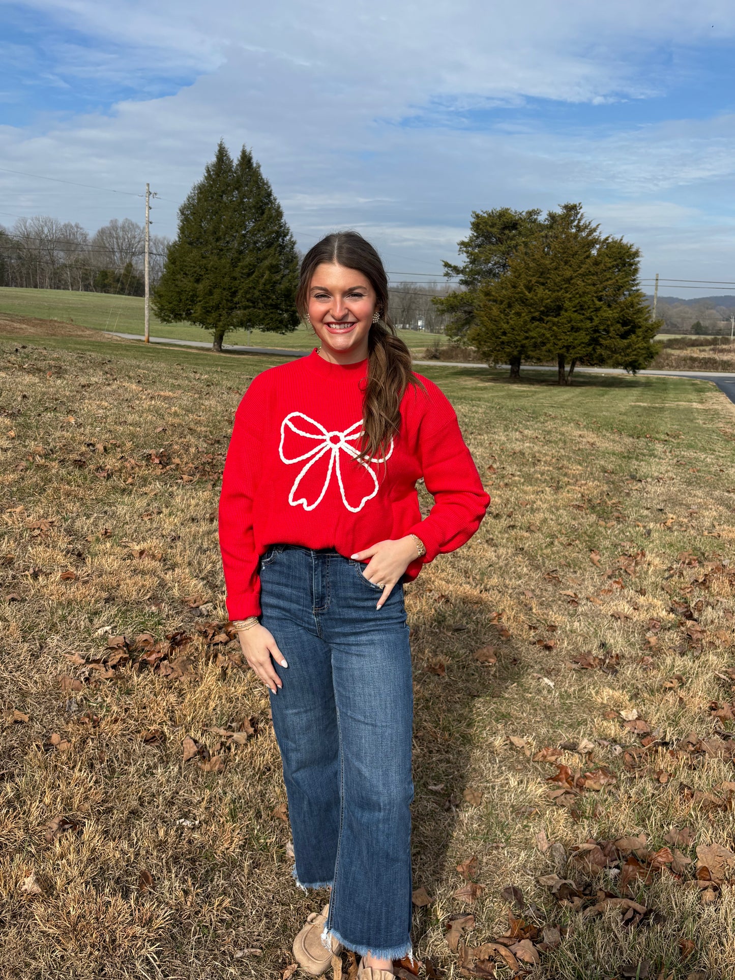 Red Bow Sweater