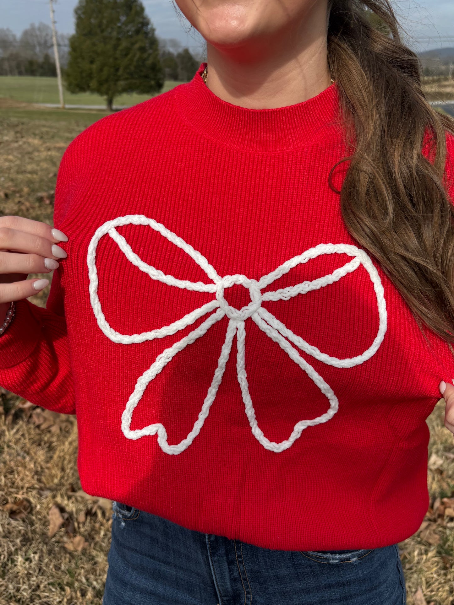 Red Bow Sweater